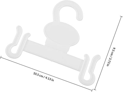 20pcs White Plastic Slipper Hanger Hooks Double Hook Shoe Holders Hanging Shoe Organizer Space-saving Storage for Closet and Laundry
