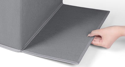 Zilink Upgraded Sweater Storage for Closet with Lids and Support Boards Large Sweater Organizer for Closet with 5 Grids Divider Wardrobe Clothes Organizer for Sweaters, Jeans, Pants, Grey, 3 Pack