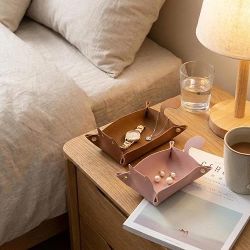 Light Green Cat PU Leather Dice Tray for Jewelry, Key, Coin, Pet Lover Gift - Image 5