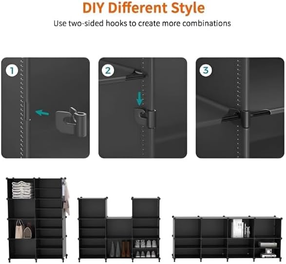 Shoe Slot Organizer Space Saving Double Tier Adjustable Shoe Slots for Closet Organization 5 Pack 5 Doors