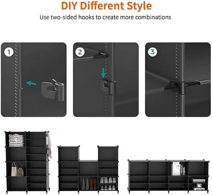 Shoe Slot Organizer Space Saving Double Tier Adjustable Shoe Slots for Closet Organization 5 Pack 5 Doors