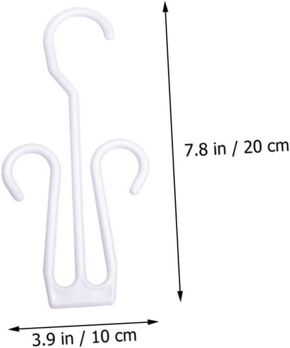Luxshiny 20Pcs Hanging Shoe Hooks Plastic Shoe Hangers for Display and Drying Household Organizer Racks for Storage and Showcases