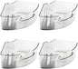 mDesign Plastic Lazy Susan Cabinet Storage Bin with Front Handle for Kitchen Countertop, Pantry, Shelf, Fridge Organization - Hold Food, Drinks, Snacks - Ligne Collection - 4 Pack - Smoke Gray