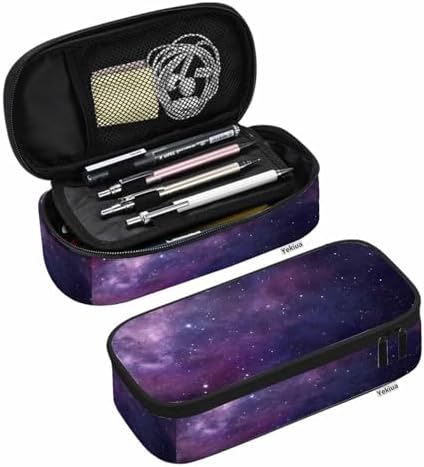 Yekiua Eggplant Sky Pencil Case Organizer Space Star Constellations Gloomy Atmosphere Heavenly Bodies College Office Big Capacity Pencil Bag by Yekiua