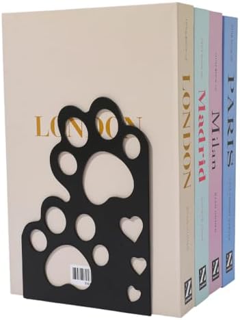 Cat Paw Book Ends, Metal Heavy Duty Bookends for Shelves - Image 4