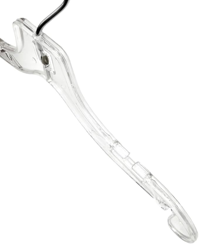 NAHANCO Children’s Plastic Shirt Hangers, Super Heavy Weight - 12" Clear with Long Hook (Pack of 100), Made in USA