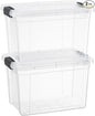 Superio Small Clear Storage Boxes with Lids, 4.75 Quart Plastic Container Bins for Organizing, Stackable Crates, BPA Free, Non Toxic, Odor Free, Organizers for Home, Office, School, and Dorm
