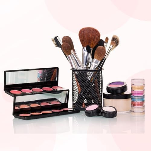 uxcell 2Pcs Mesh Pencil Holder, Metal Pen Cup Desk Organizer Makeup Brush Cup Holder for Home, Office, Classroom(Black) - Image 5