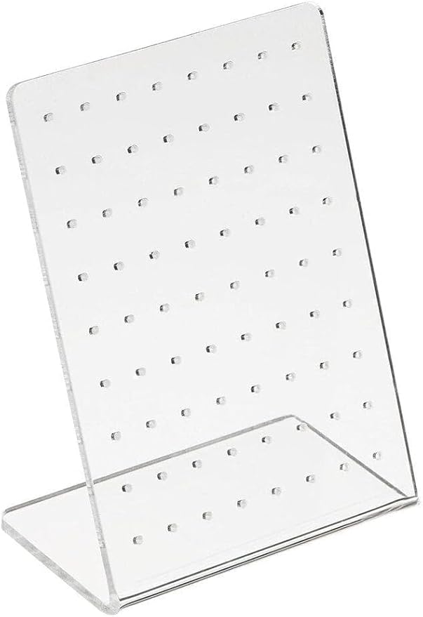 Acrylic Earring Display Stand Organizer, 72 Holes, Jewelry Storage Rack Showcase for Ear Studs, Clear Holder