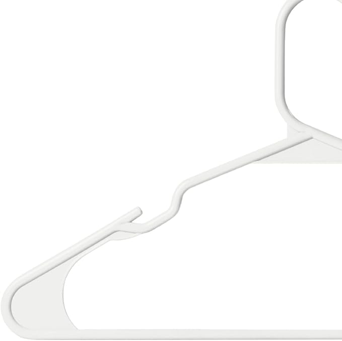 Plastic Hangers - 50 Pack, Space Saving, Durable, White Hangers for Everyday Use and Dorm Room Essentials