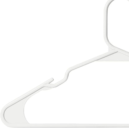 Plastic Hangers - 50 Pack, Space Saving, Durable, White Hangers for Everyday Use and Dorm Room Essentials