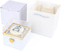 Magic Flip Jewelry Carousel with Heart Button Surprise, Rotating Transparent Gift Box - Bear Cake or Flower Design Organizer for Necklaces & Rings, Birthday Mothers Day Gifts for Women (White Bear)