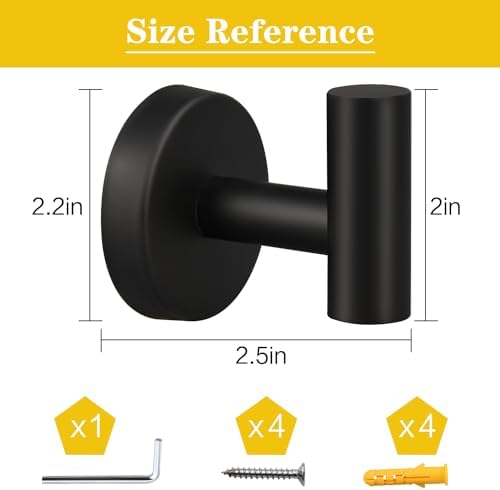 2 Pack Brushed Golden Towel Hooks, SUS304 Stainless Steel Bathroom Hooks - Image 6