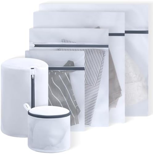Mesh Laundry Bags for Delicates - 6 Pack Wash Bags for Bras, Lingerie, Socks & Baby Clothes - Fine Mesh Washing Machine Bags with Zipper, Reusable Garment Bags for Travel & College Dorm Essentials by Unknown