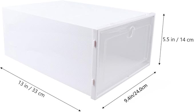 Mobestech 6pcs Transparent Stackable Shoe Boxes Space Saving Organizer for Closet Entryway Dustproof Plastic Storage Case
