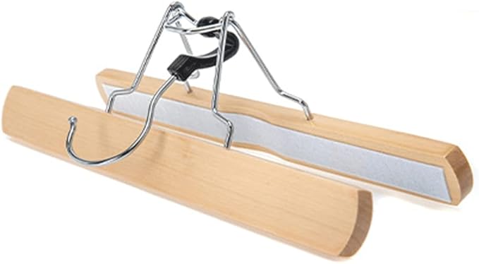 Wooden Skirt Hanger Wood Skirt Clip Non Slip 3 Pack Clothe Hanger Pant Hanger-Wooden