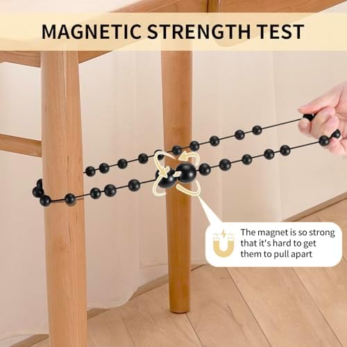 KLOGTSIND Magnetic Curtain Tiebacks, 6 Pack Wood Bead Curtain Holdbacks - Image 6