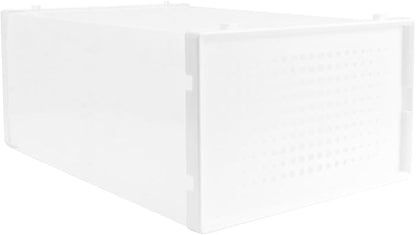 Healifty Thickened Large Shoe Storage Box with Flip Lid, Heavy-duty Plastic Household Shoe Organizer Container for Boots and Sneakers, Multipurpose Stackable Closet Storage