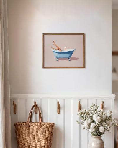 SQGGZH Blue Martini Cute Bathroom Art Print, Trendy Girly Minimalist Decor, Blue Wall Art Poster Martini Bathroom Poster - 8x10inch Unframed - Image 3