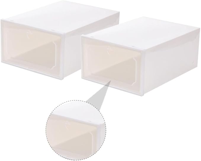 Sosoport 6pcs Large Plastic Shoe Organizer Boxes with Flip-top Lid Thickened Storage Case for Women’s Shoes Stackable Storage Solution for Closet and Home
