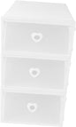 3pcs Drawer-style Shoe Storage Boxes, 31x20x12cm White Pp Plastic Dustproof and Moisture-resistant Organizer for Women’s Loafers and Sneakers