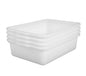 4-Pack Bus Box, 13 L Commercial Plastic Bus Tubs, White Wash Dish Basin