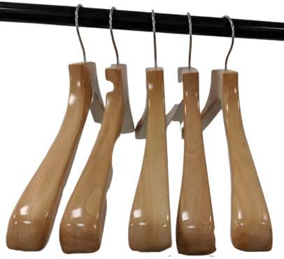 Natural Finish Closet Clothes Hangers - Set of 20