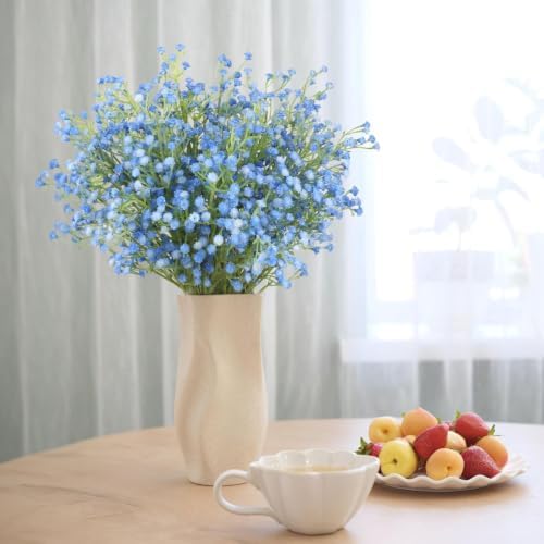 N&T NIETING 10Pcs Babys Breath Artificial Flowers Bulk Faux Flowers, Blue - Image 6