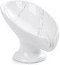 Small Soap Dish, Self Draining Bar Soap Holder for Bathroom Sink, Leaf Shaped Drainage Ceramic with Marble-Pattern Finish, Decorative Soap Dish, No Suction Cup, ANTIS'S HOME