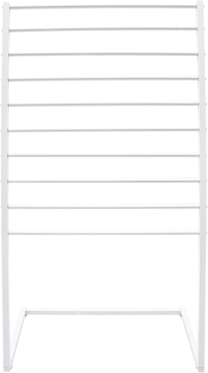 Scarf Display Stand, 10 Tier Metal Scarf Holder Organizer, Scarf Hanger Scarf Holder Scarf Organizer Belt Organizer Pants Rack Scarf Rack for Commercial Clothing Retail Store (White, 80cm)