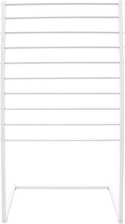 Scarf Display Stand, 10 Tier Metal Scarf Holder Organizer, Scarf Hanger Scarf Holder Scarf Organizer Belt Organizer Pants Rack Scarf Rack for Commercial Clothing Retail Store (White, 80cm)