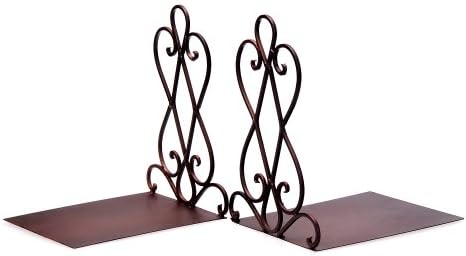 Artkingdome Vintage Metal Bookends for Heavy Books, Non-Slip Book Stoppers for Shelves, Farmhouse Decorative Holders for Office Desk, Sturdy Book Ends for Classroom Library Home, Set of 2 with Pads - Image 2