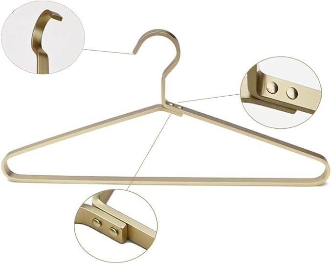 Premium Matte Gold Aluminum Coat Hangers 90 Piece Set, 16.5” Extra Smooth & Durable Metal Shirt Dress Hanger,Aluminum Alloy Hanger,Clothing Support,Clothing Hang