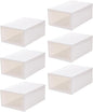 HEALLILY 6Pcs Transparent Creative Shoe Storage Box Plastic Container with Drawer Design for Easy Organization and Protection of Sneakers Stackable and