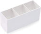 AKOAK 1 Pack Black and White Three Grid desktop Storage Box, Girl Makeup Brush Lipstick Eyebrow Pencil Display Stand, Office Pen Holder, Dressing Table, Bathroom Makeup Tool Storage Box (White)