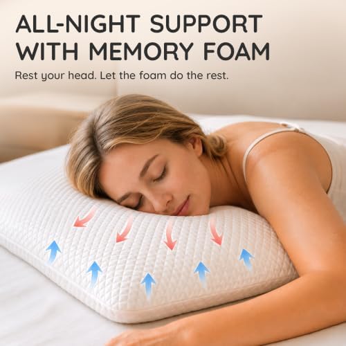 AM AEROMAX 2.75" Queen Size Flat Memory Foam Pillow, Low Profile - Image 4