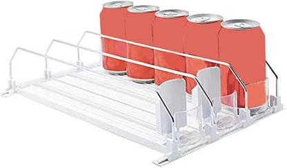 Soda Dispenser White Automatic Pusher Glide for Fridge for Fridge-Holds Up to 15 Cans Shelf Automatic Beverage Propeller