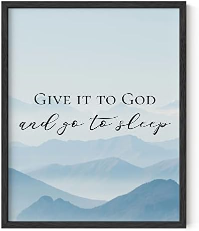 HAUS AND HUES Religious Wall Quotes Art Print - Christian Wall Art Posters, Give It to God and Go to Sleep Sign, Inspirational Quotes Wall Art for Office, Scripture Wall Art Prints (Unframed, 16x20) by HausandHuesArtPrints