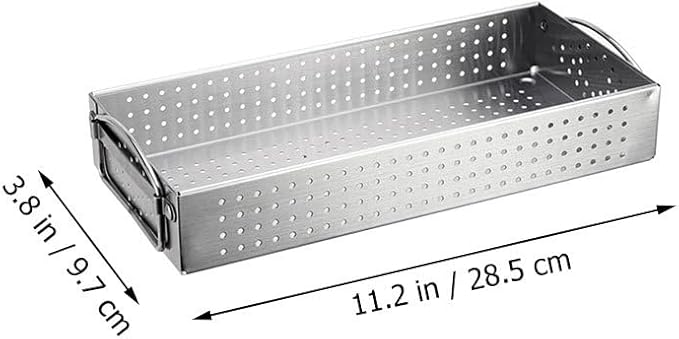 Hemoton Stainless Steel Chopsticks Holder Utensil Organizer Case with Drainage Large Capacity Rectangular Kitchen Storage Box for Cutlery and Cooking Tools