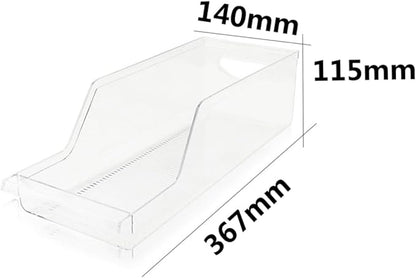 Zerodeko Beverage Storage Rack Organizer for Refrigerator – Beverage Can Dispenser Removable Divider Plastic for Pantry and Kitchen 6-Can Capacity