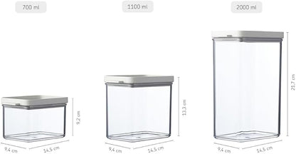 Mepal Food Storage Containers - Storage Box with Lid for Dry Foods - Kitchen Container & Organizer - Airtight Food Storage Container - Dishwasher Safe - 2000 ml - Nordic white
