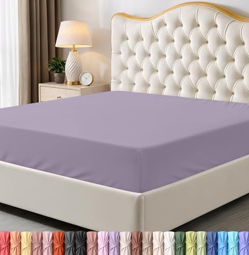 Utopia Bedding King Fitted Sheet - Bottom Sheet - Deep Pocket - Soft Microfiber - Shrinkage and Fade Resistant-Easy Care -1 Fitted Sheet Only (Lavender) by UTOPIABEDDING