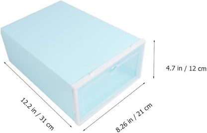OSALADI 6PCS Thicken Transparent Shoe Boxes with White Frame Stackable Plastic Shoe Containers for Women Storage Organizer for Closet and Entryway