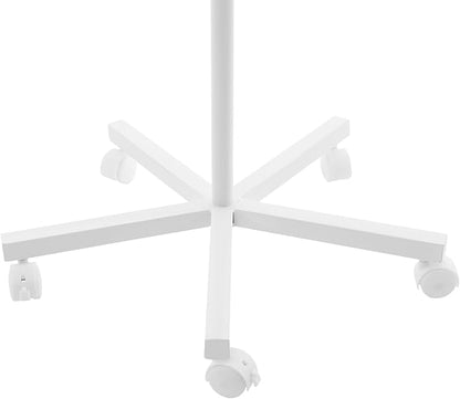 Freestanding Hat Rack Stand with Wheels,Metal Hat Organizer Rack with 16 Adjustable Circular Hooks,Floor Standing Hats Tree Display Stand (White)