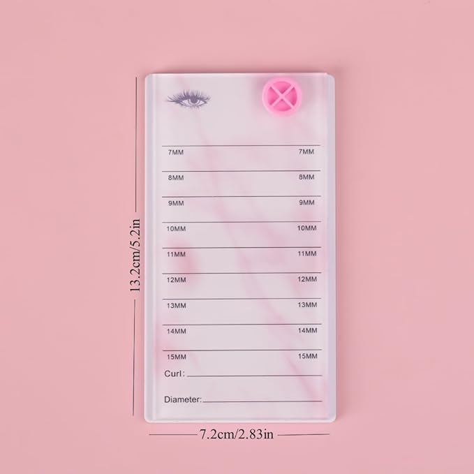 Acrylic Eyelash Pallet For 8 Layers Storage Organizer, Grafting False Eyelashes With 7-15mm Scale Glue Cup Palette, Cosmetic Beauty Extension Supplies (A Marble Pink Pallet)
