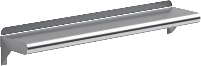 AmGood 6 in. x 30 in. Stainless Steel Wall Shelf | NSF | Metal Shelving | Garage, Laundry, Storage, Utility Room | Restaurant, Commercial Kitchen