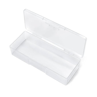 Transparent Box Storage Case for Nail Art Equipment Manicure Tool Organzing Pedicure Tool Empty Plastic Box (White)
