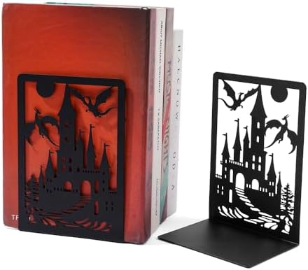 Dragon Book Ends, Heavy Duty Metal Bookends for Shelves - Image 3