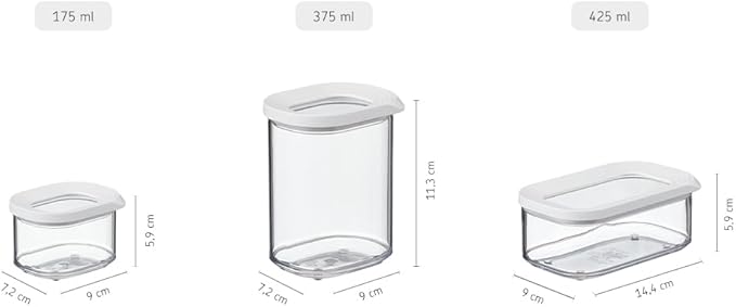 Mepal Modula Transparent Food Storage Container | 15oz/450ml | Perfect for Dry Goods | Dishwasher Safe | White Framed Lid | BPA Free | Made in Holland