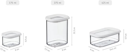 Mepal Modula Transparent Food Storage Container | 15oz/450ml | Perfect for Dry Goods | Dishwasher Safe | White Framed Lid | BPA Free | Made in Holland